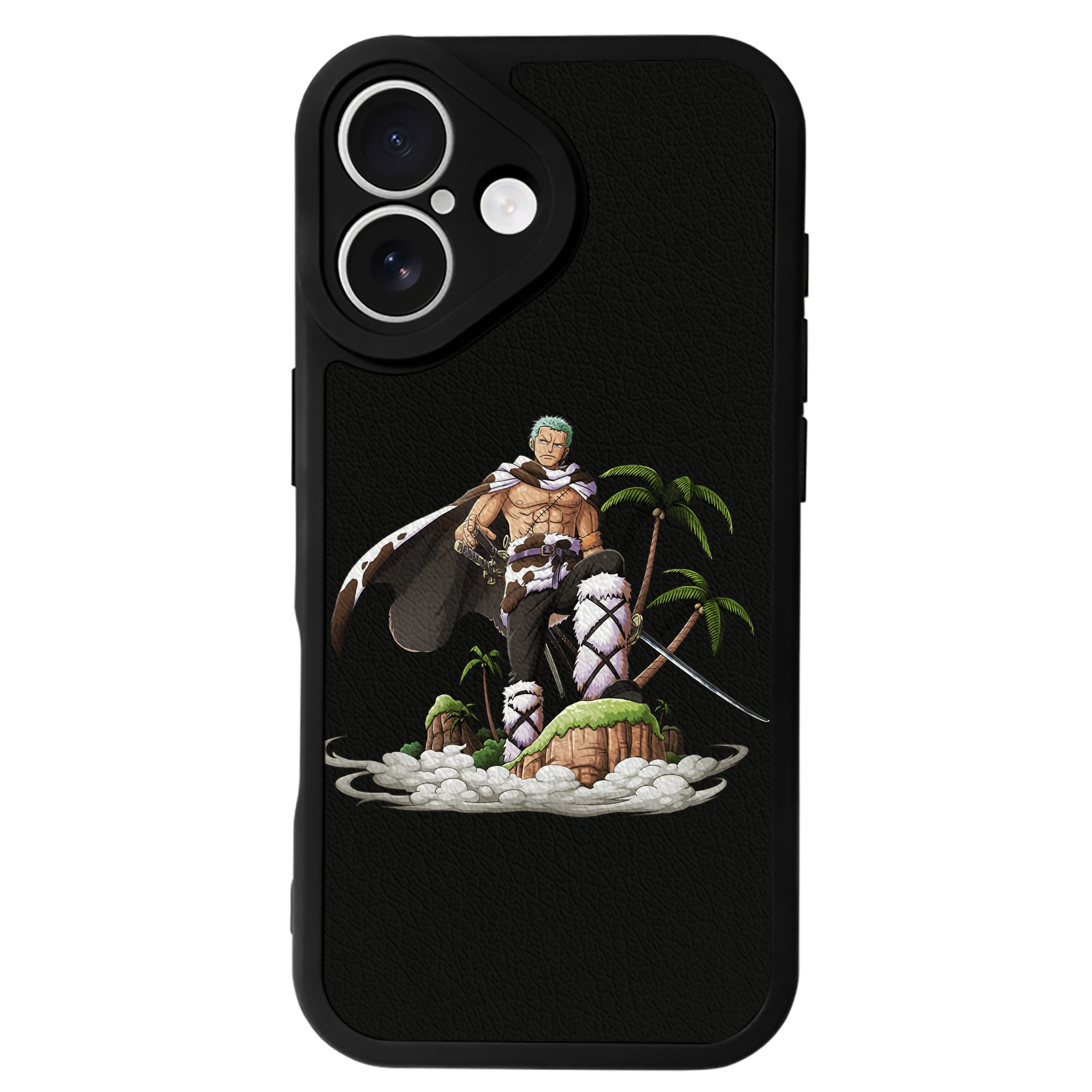 （画像用） ワンピース ロロノア・ゾロ ONE PIECE Roronoa Zoro 【iPhone 16シリーズ対応】シリコンスマホケース（レザー調） 材質：シリコン
